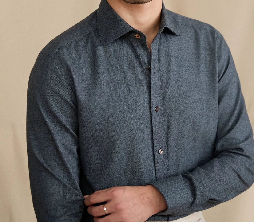 Chemise rétro élégante en pur coton