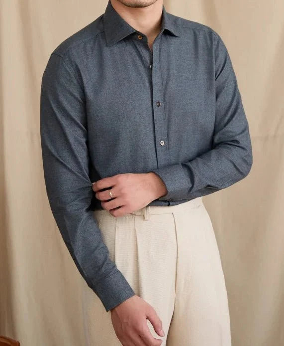 Chemise rétro élégante en pur coton