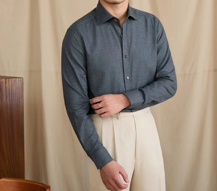Chemise rétro élégante en pur coton