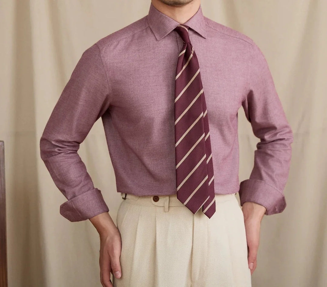 Chemise rétro élégante en pur coton