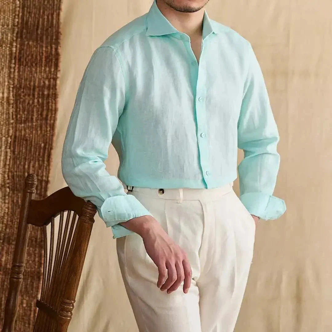 Chemise légère en lin à manches longues