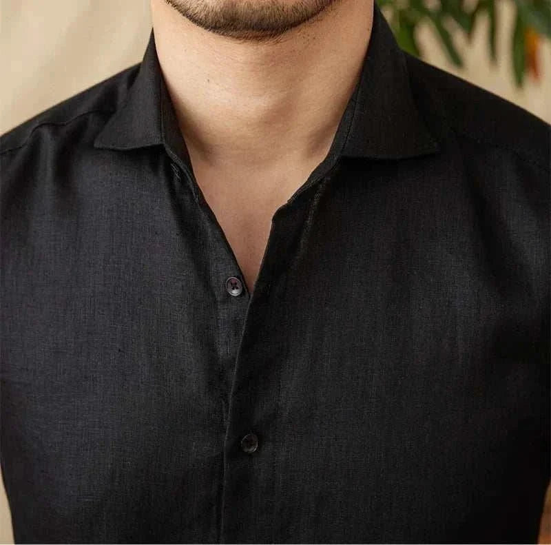 Chemise légère en lin à manches longues