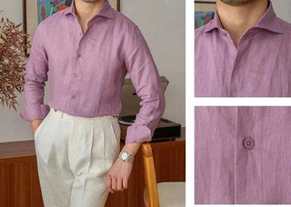 Chemise légère en lin à manches longues