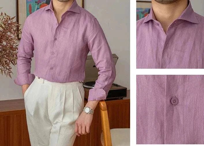 Chemise légère en lin à manches longues