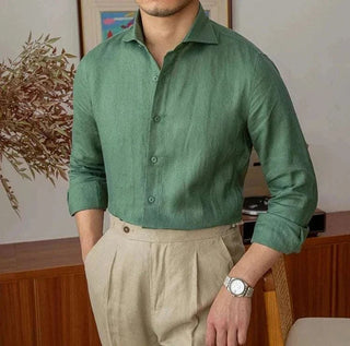 Chemise légère en lin à manches longues