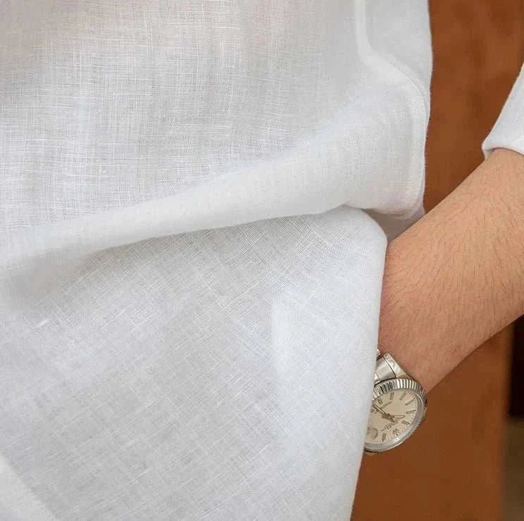Chemise légère en lin à manches longues