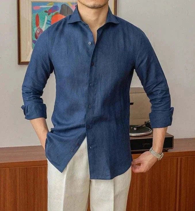Chemise légère en lin à manches longues