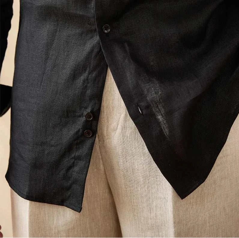 Chemise légère en lin à manches longues