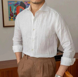 Chemise légère en lin à manches longues