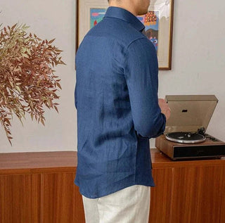 Chemise légère en lin à manches longues