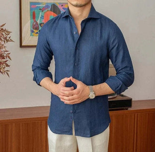 Chemise légère en lin à manches longues