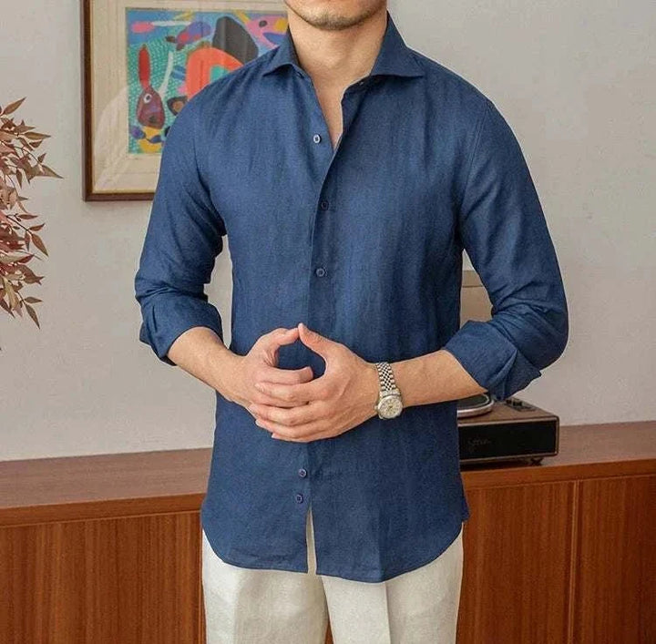 Chemise légère en lin à manches longues