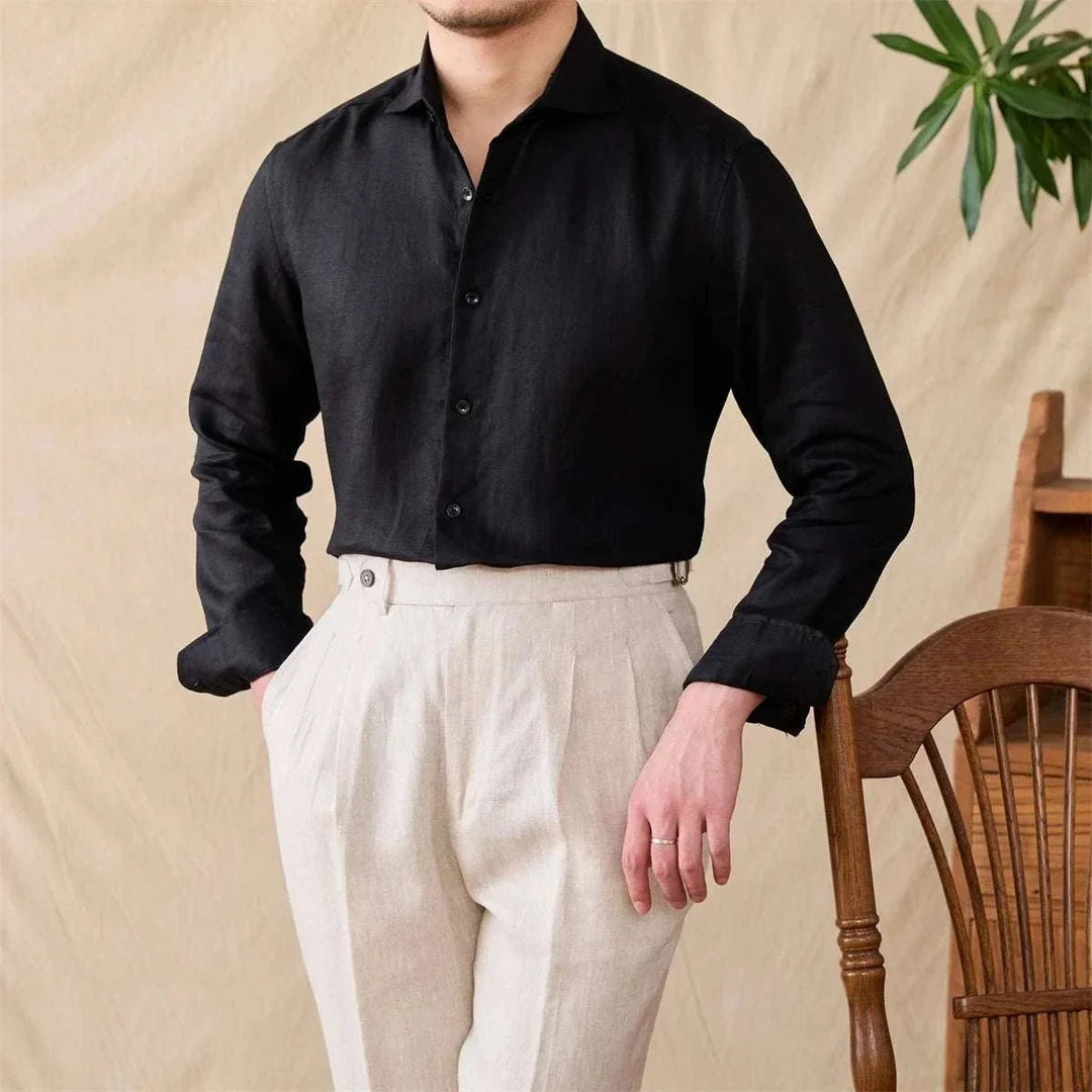Chemise légère en lin à manches longues