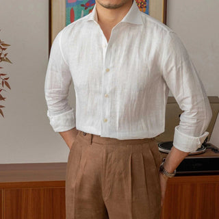 Chemise légère en lin à manches longues