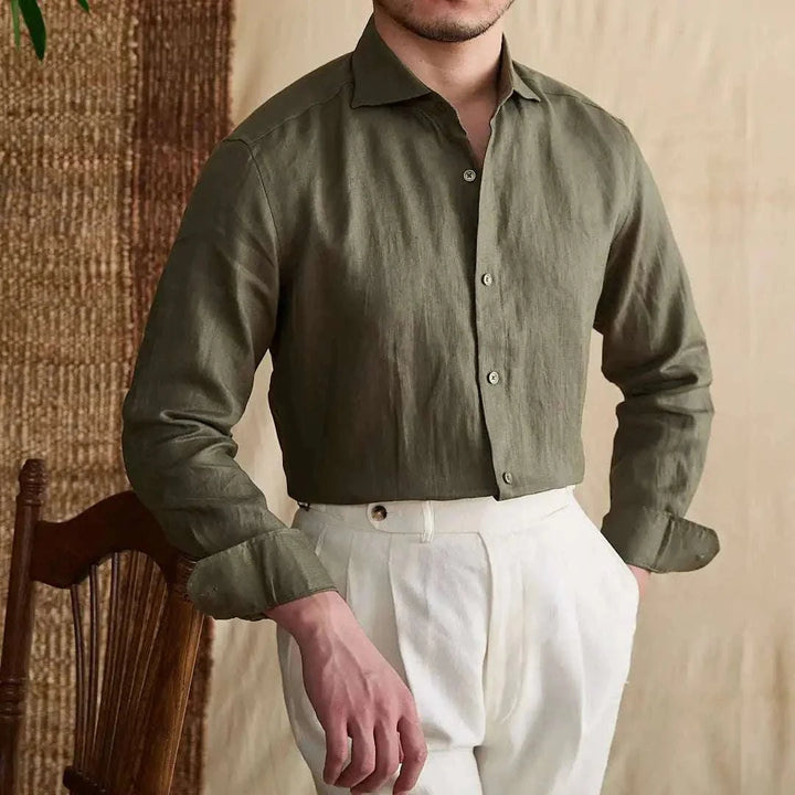 Chemise légère en lin à manches longues