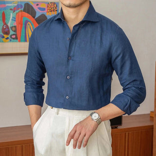 Chemise légère en lin à manches longues