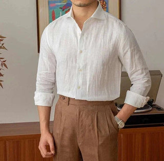 Chemise légère en lin à manches longues