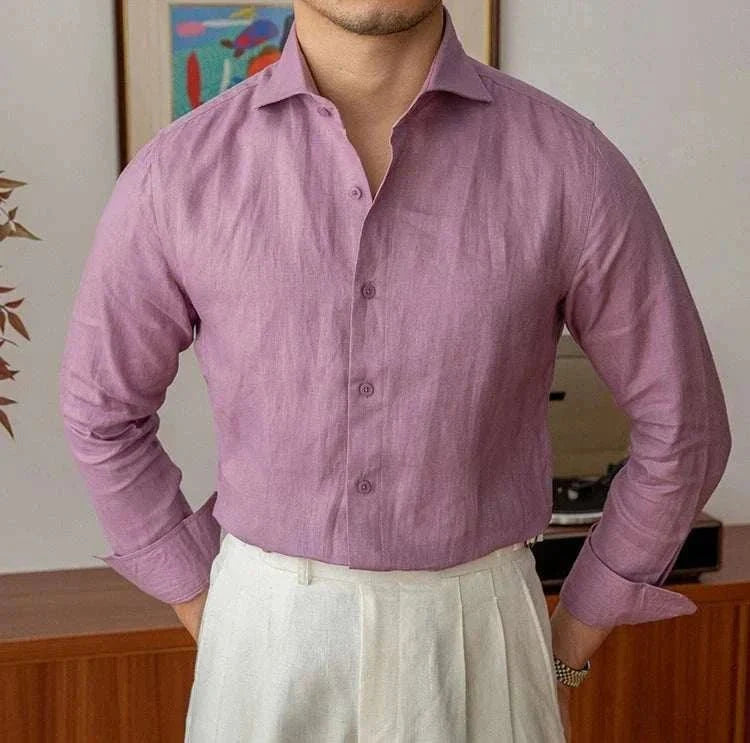Chemise légère en lin à manches longues