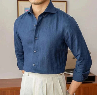 Chemise légère en lin à manches longues