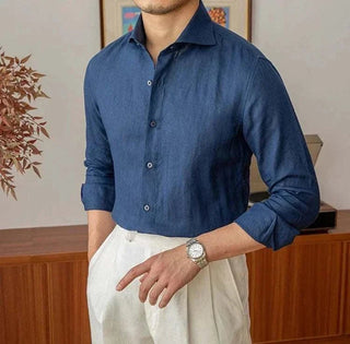 Chemise légère en lin à manches longues