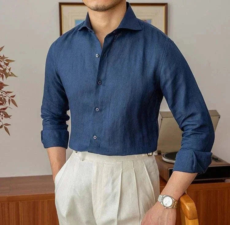 Chemise légère en lin à manches longues
