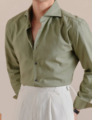 Chemise élégante respirante en lin et coton