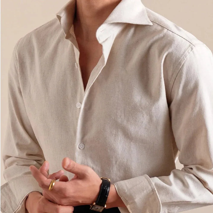 Chemise élégante respirante en lin et coton