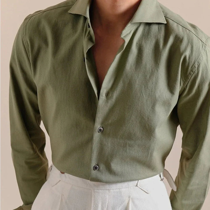 Chemise élégante respirante en lin et coton