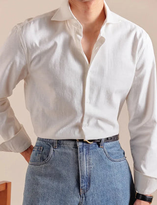 Chemise élégante respirante en lin et coton