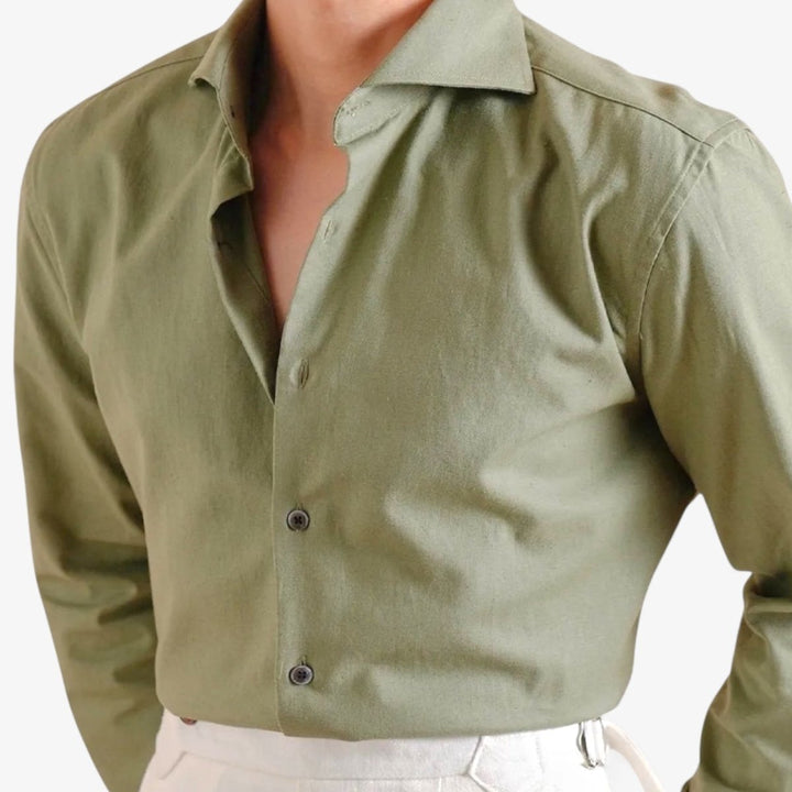 Chemise élégante respirante en lin et coton