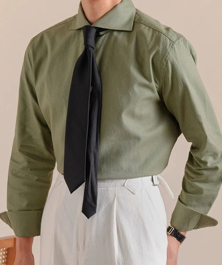 Chemise élégante respirante en lin et coton