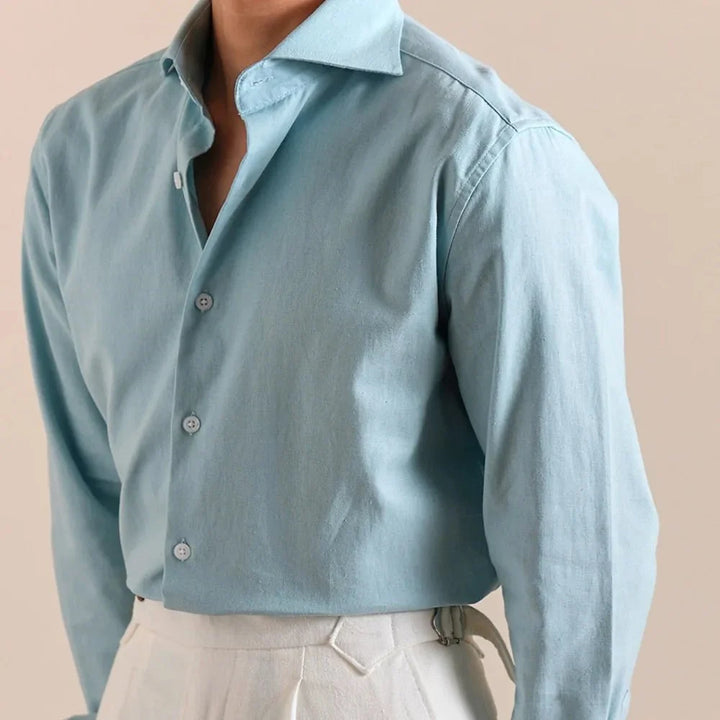Chemise élégante respirante en lin et coton