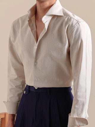 Chemise élégante respirante en lin et coton