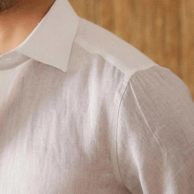 Chemise élégante en lin à manches longues
