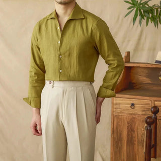 Chemise élégante en lin à manches longues