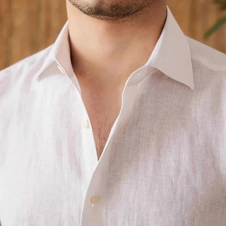 Chemise élégante en lin à manches longues