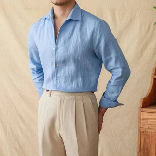 Chemise élégante en lin à manches longues
