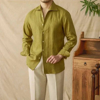 Chemise élégante en lin à manches longues