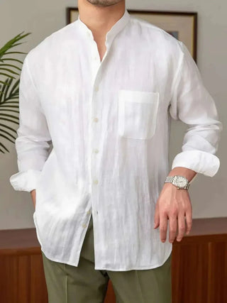 Chemise chic décontractée en pur lin