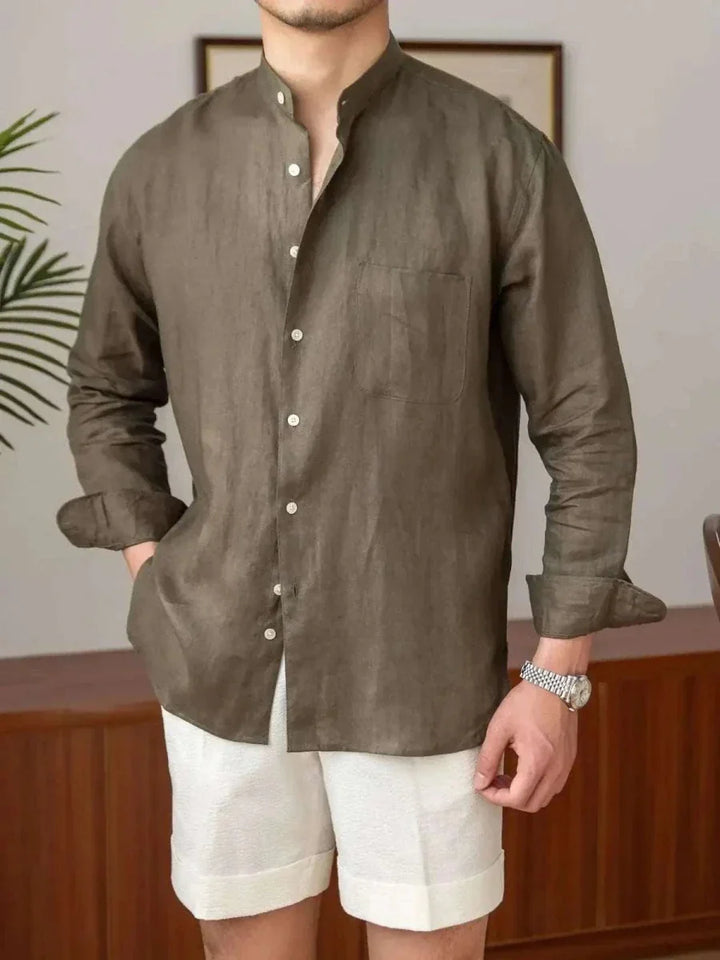 Chemise chic décontractée en pur lin