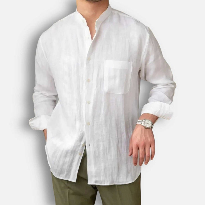 Chemise chic décontractée en pur lin