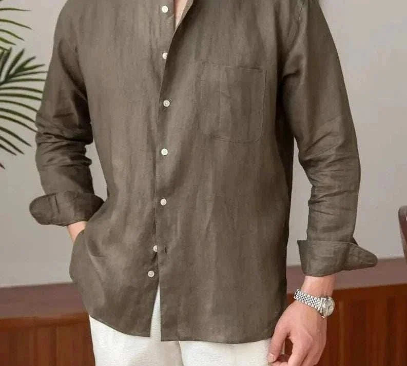 Chemise chic décontractée en pur lin