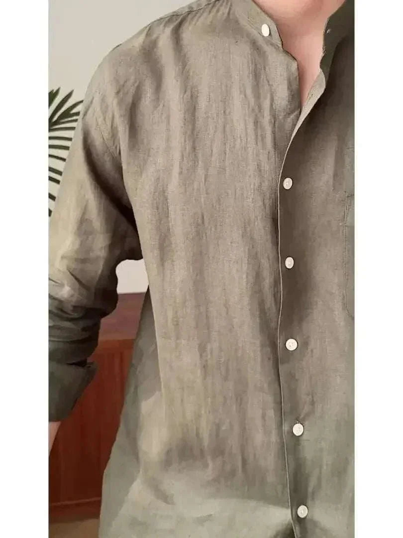Chemise chic décontractée en pur lin