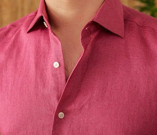 Chemise respirante pour homme en lin à manches longues