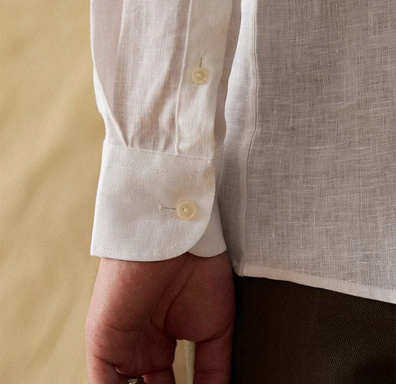 Chemise respirante pour homme en lin à manches longues