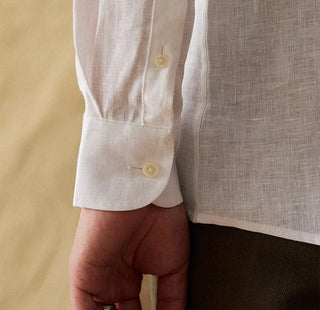Chemise respirante pour homme en lin à manches longues
