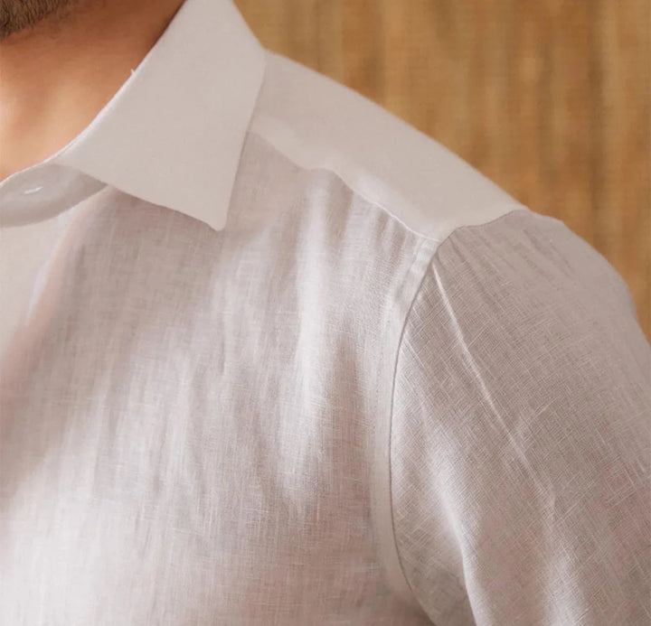 Chemise respirante pour homme en lin à manches longues