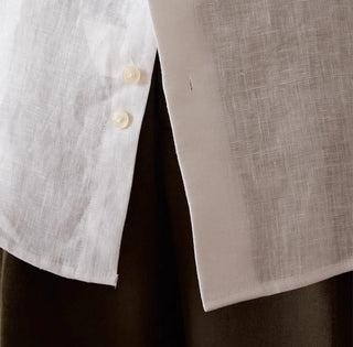 Chemise respirante pour homme en lin à manches longues