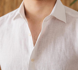 Chemise respirante pour homme en lin à manches longues