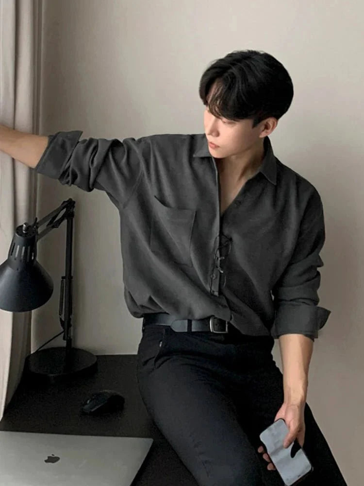 Chemise coréenne business décontractée coupe ample